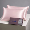 Lunelle blush pink 22 momme 100% mulberry silk pillowcase set of two