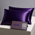 Lunelle purple 22 momme 100% mulberry silk pillowcase set of two