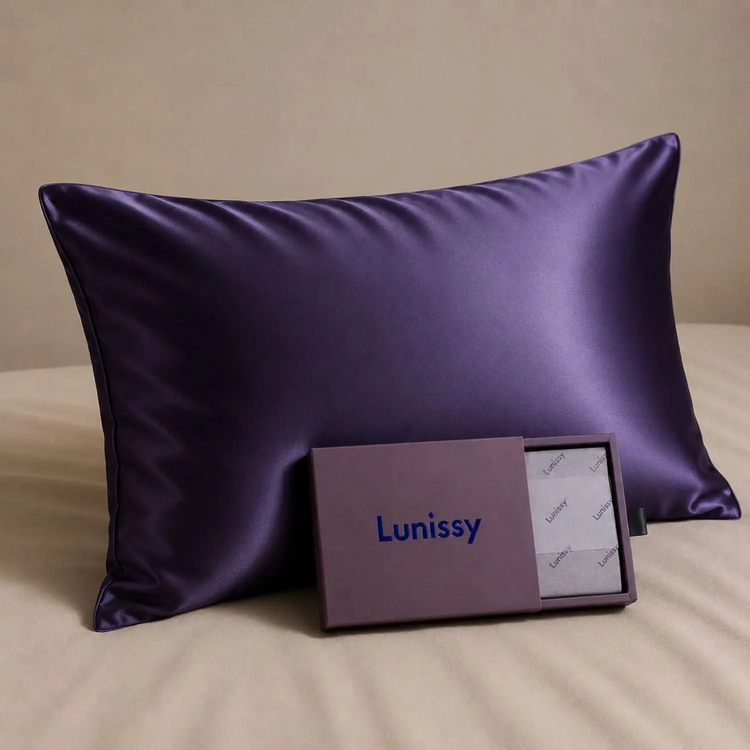 30 Momme 100% Mulberry Silk Pillowcase for Hair & Skin - Indigo Lunissy UK