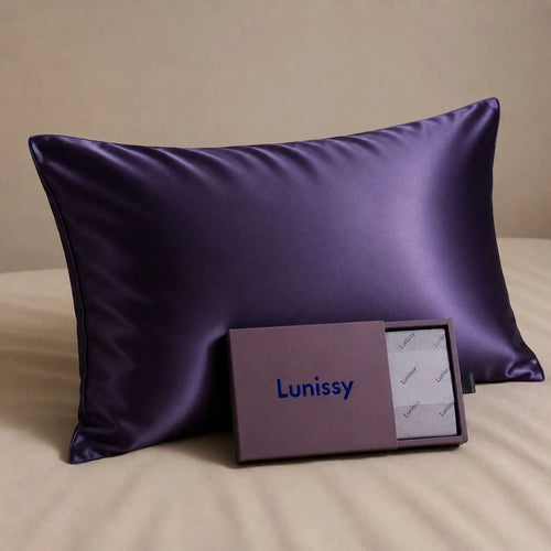 30 Momme 100% Mulberry Silk Pillowcase for Hair & Skin - Indigo Lunissy UK