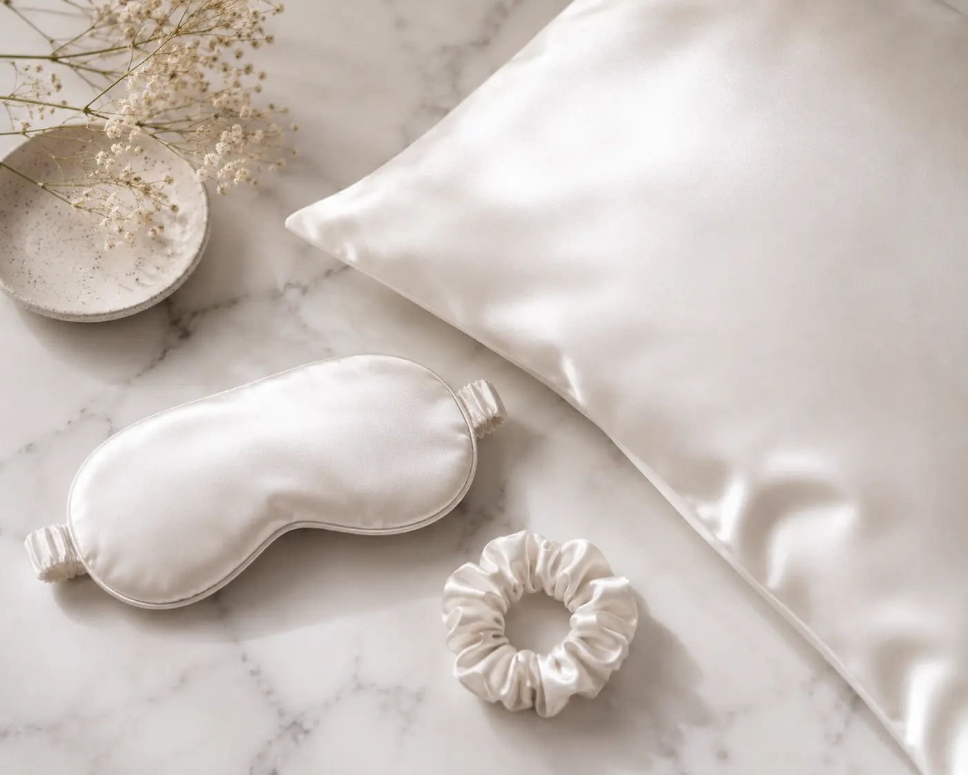 Lunelle white 22 momme mulberry silk pillowcase pair in a modern bedroom setting