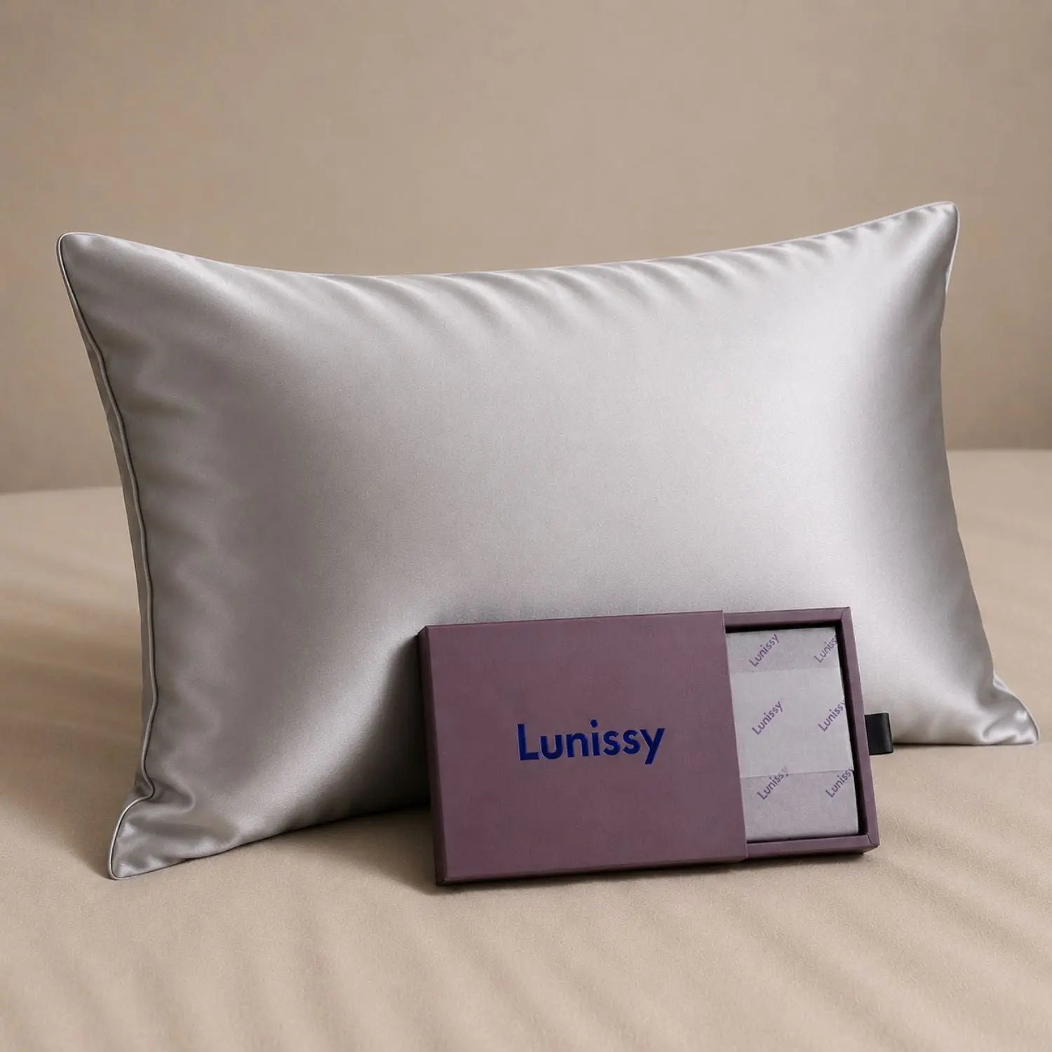 30 Momme 100% Mulberry Silk Pillowcase for Hair & Skin - Silver Lunissy UK