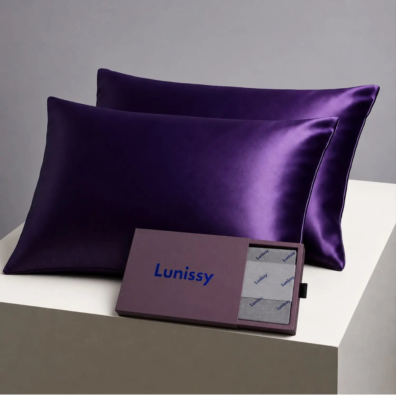 Set Of 2 | 30 Momme 100% Mulberry Pillowcases for Hair & Skin - Indigo Lunissy UK