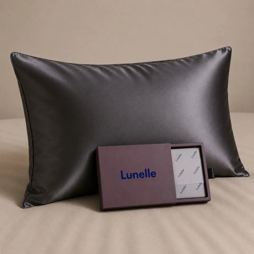 30 Momme 100% Mulberry Silk Pillowcase for Hair & Skin - Dark Gray Lunissy UK