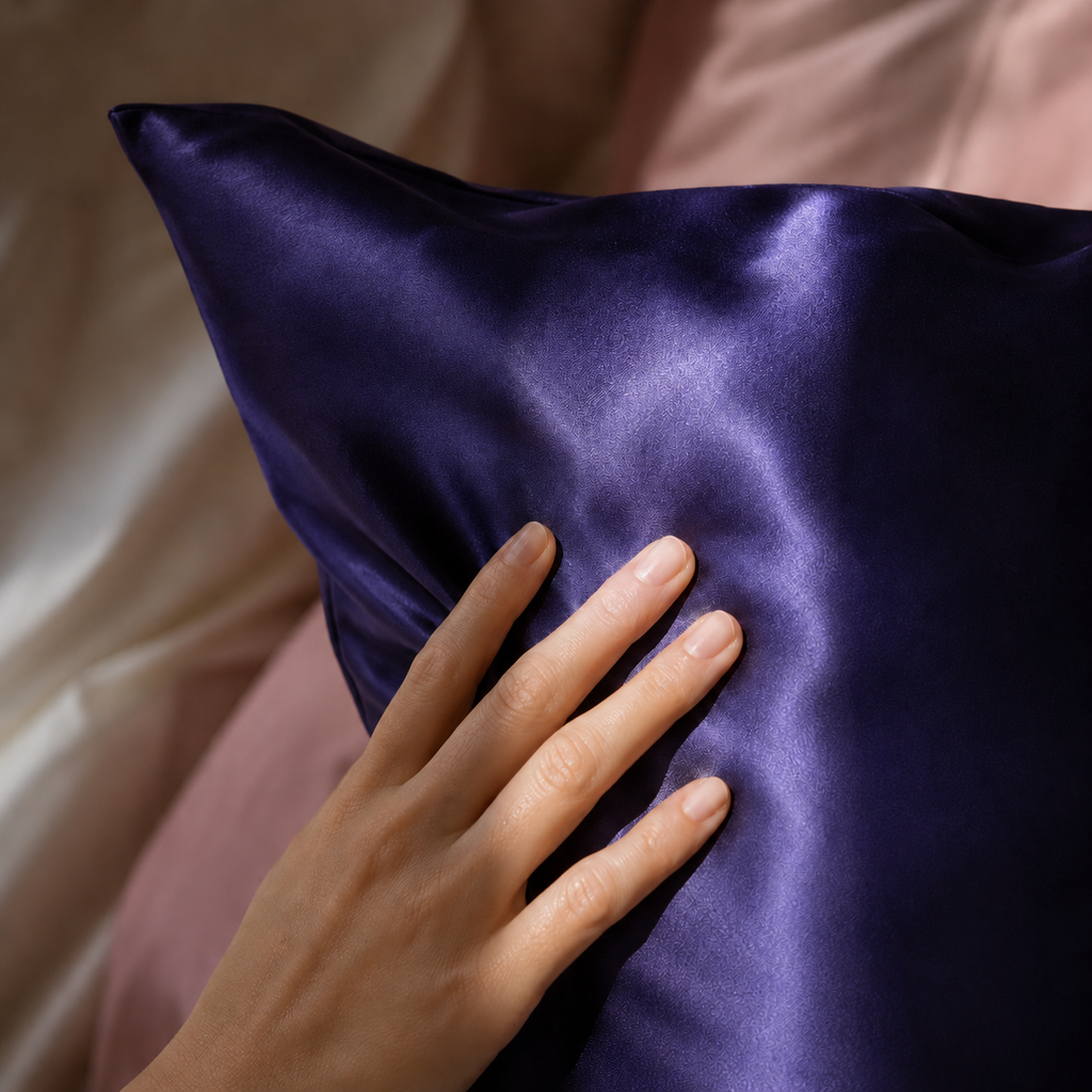 Set Of 2 | 22 Momme 100% Mulberry Silk Pillowcases for Hair & Skin - Purple