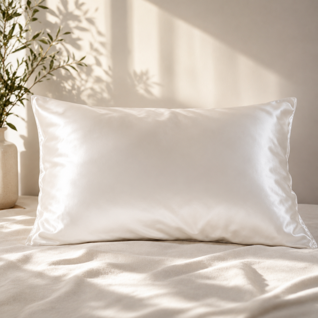 Set Of 2 | 22 Momme 100% Mulberry Silk Pillowcases for Hair & Skin - White