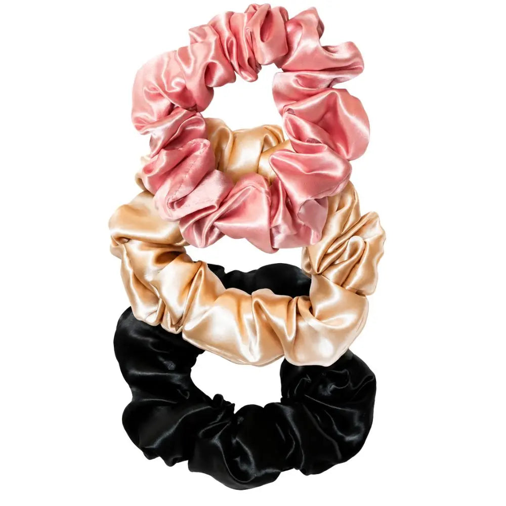 3 Silk Scrunchies Set Lunissy UK