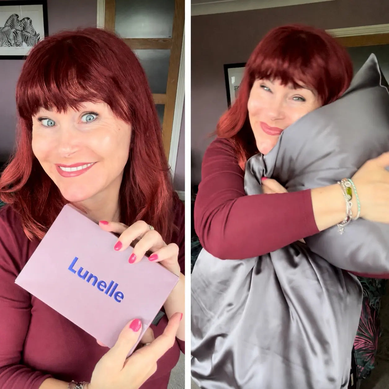 Set Of 2 | 22 Momme 100% Mulberry Silk Pillowcases for Hair & Skin - Dark Gray Lunelle