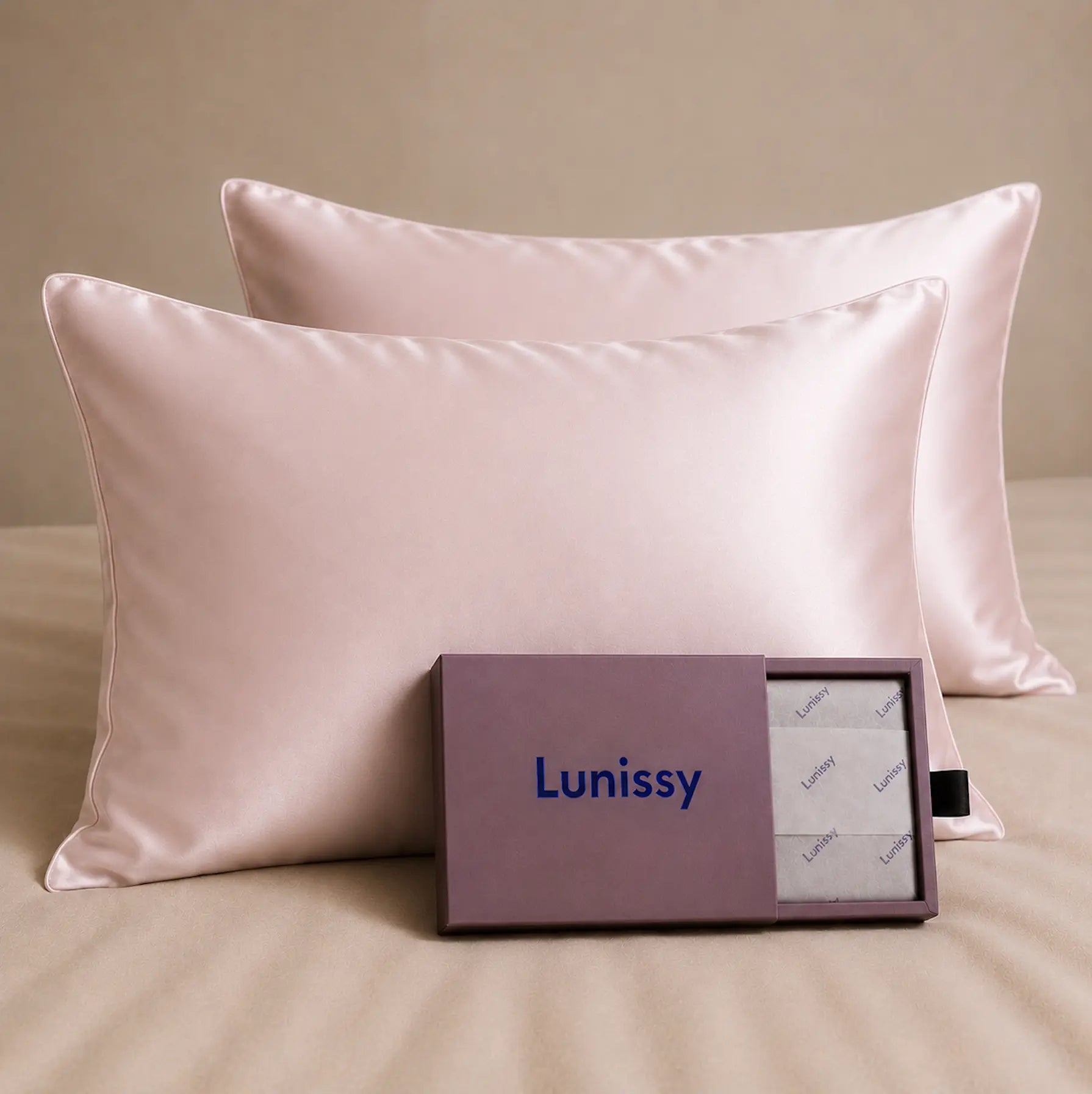 Set Of 2 | 22 Momme 100% Mulberry Pillowcases for Hair & Skin - Pink Lunissy UK