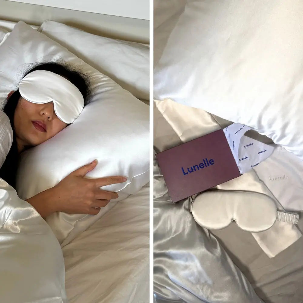 Set Of 2 | 22 Momme 100% Mulberry Silk Pillowcases for Hair & Skin - White Lunissy UK